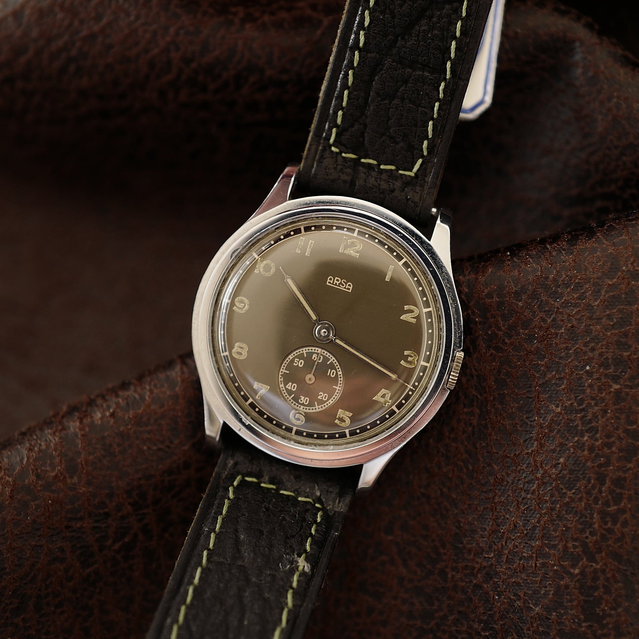 Arsa Type Calatrava Grey Dial Two Tone - Military WWII N.O.S (Auguste Reymond)