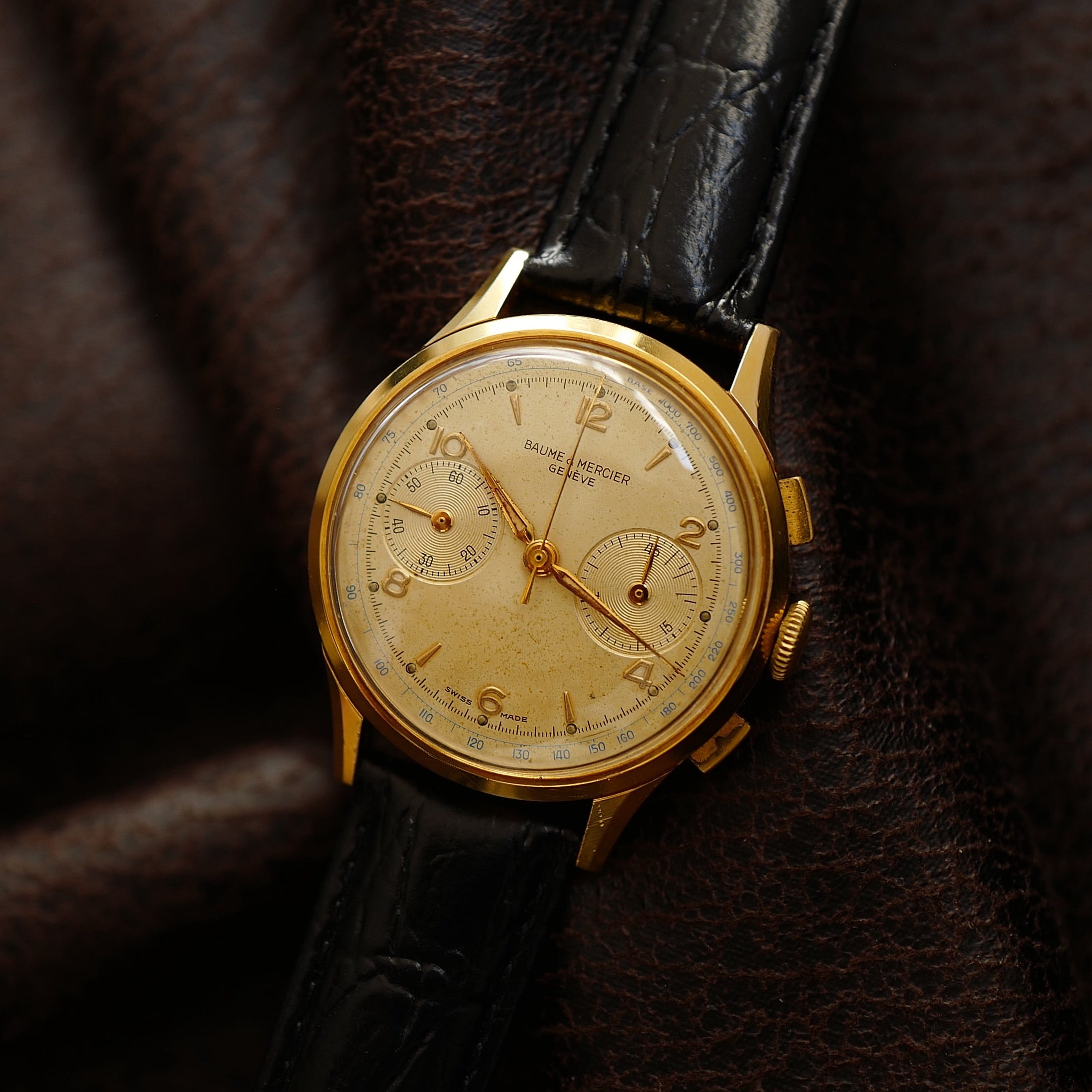 Chronographe Baume & Mercier Gold Plated 1960s | Patine Dial
