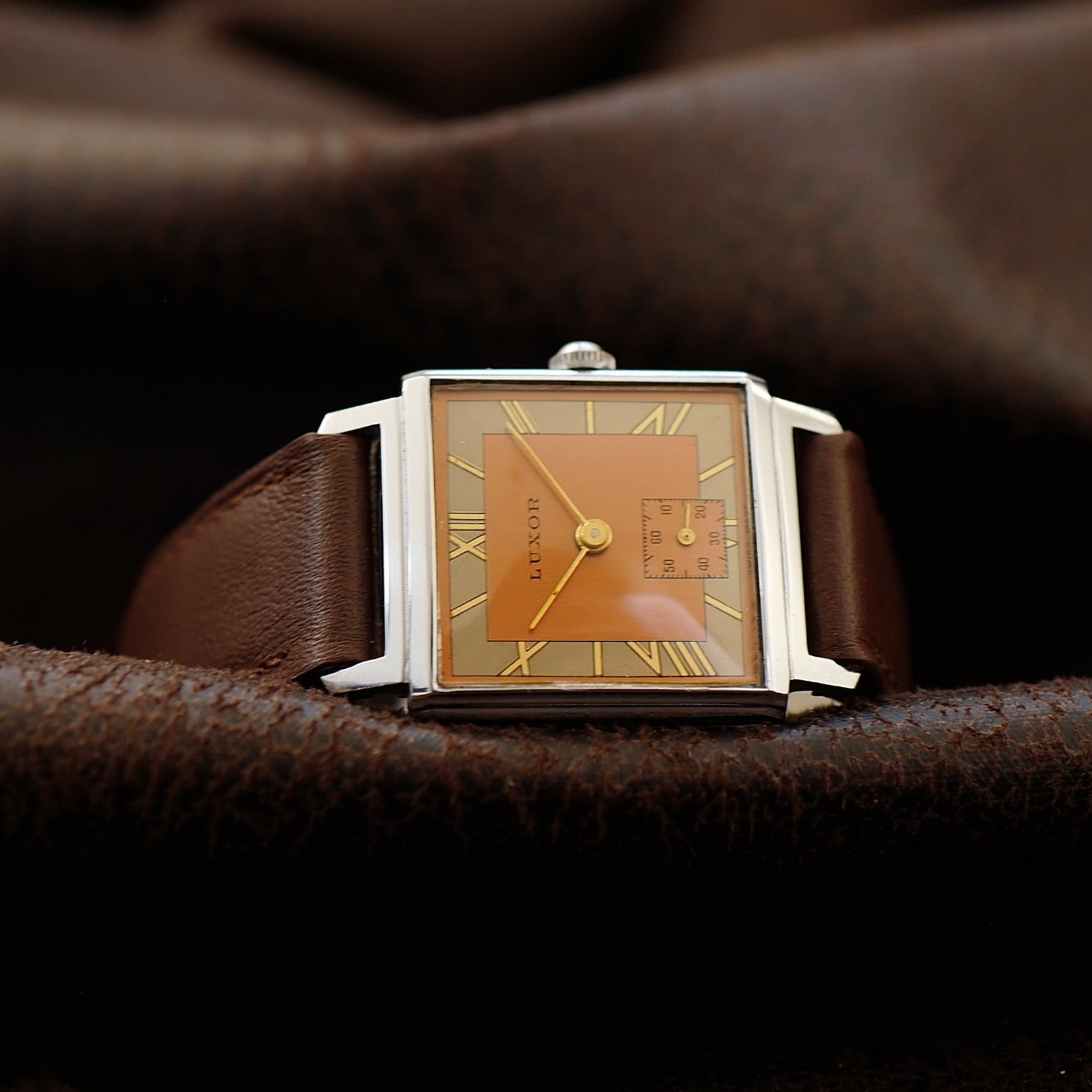 Luxor Tank Vintage Bauhaus Two-Tone | Cadran bicolore, boitier art deco