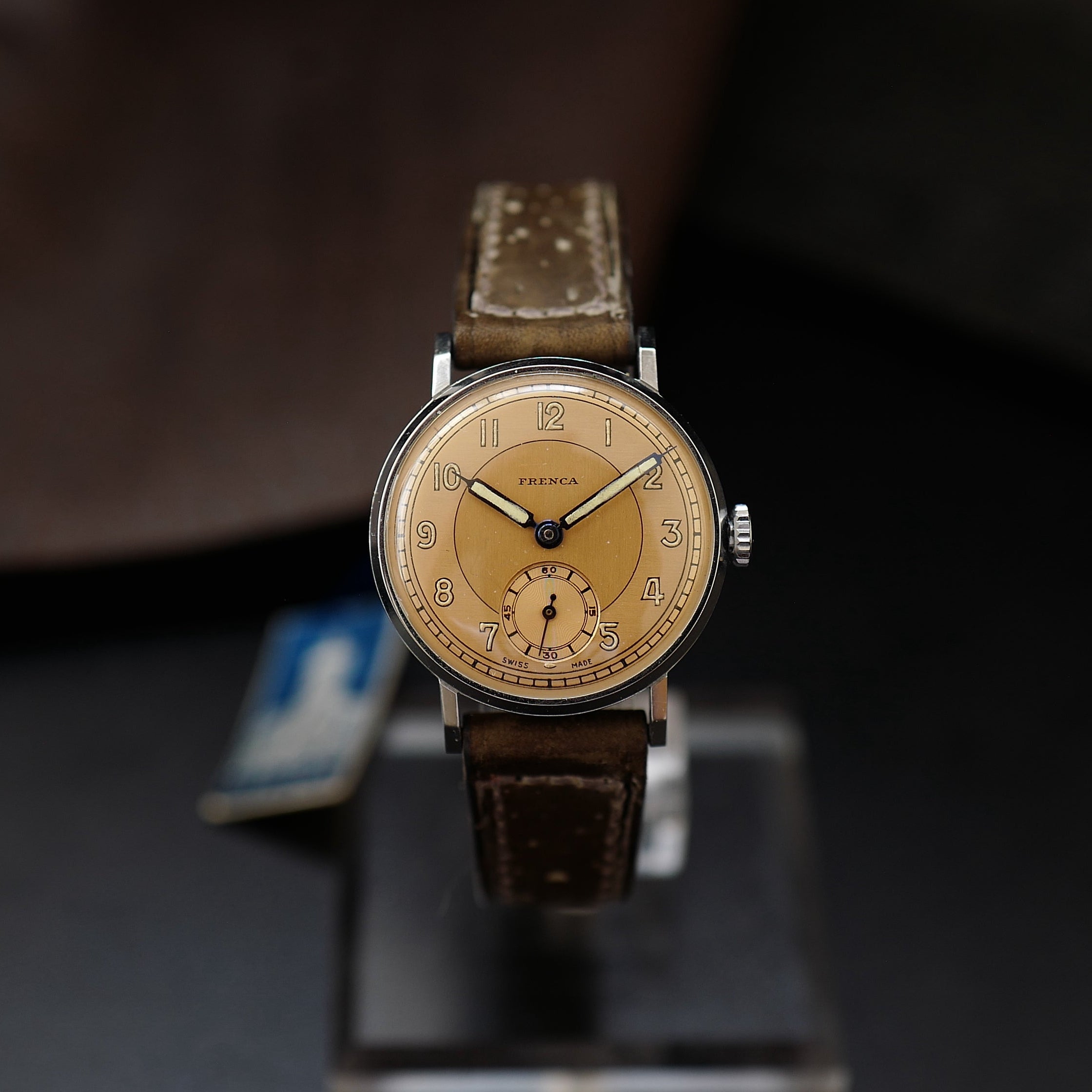 Frenca Type Calatrava Two Tone Bronze Dial - WWII Buser Frères N.O.S