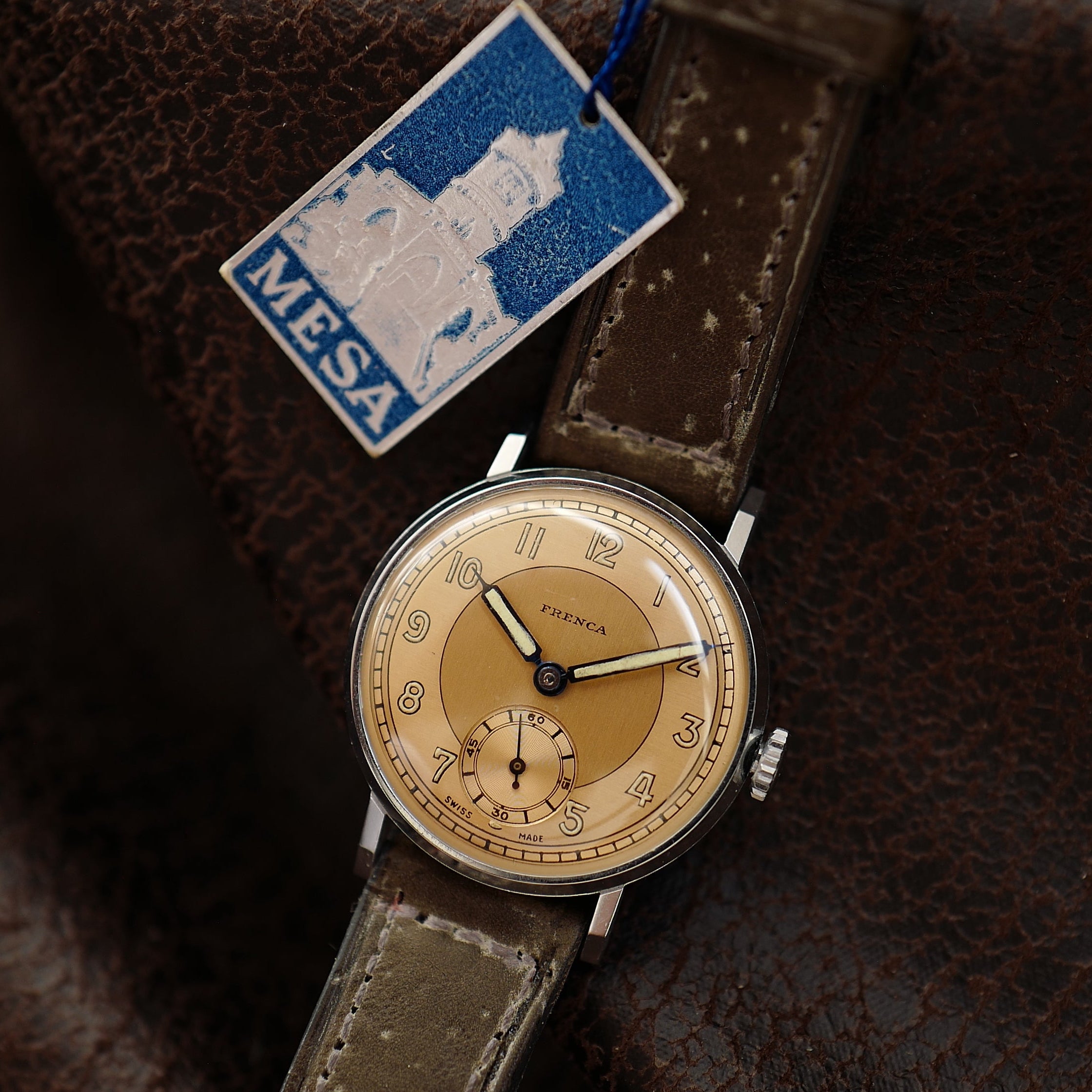 Frenca Type Calatrava Two Tone Bronze Dial - WWII Buser Frères N.O.S