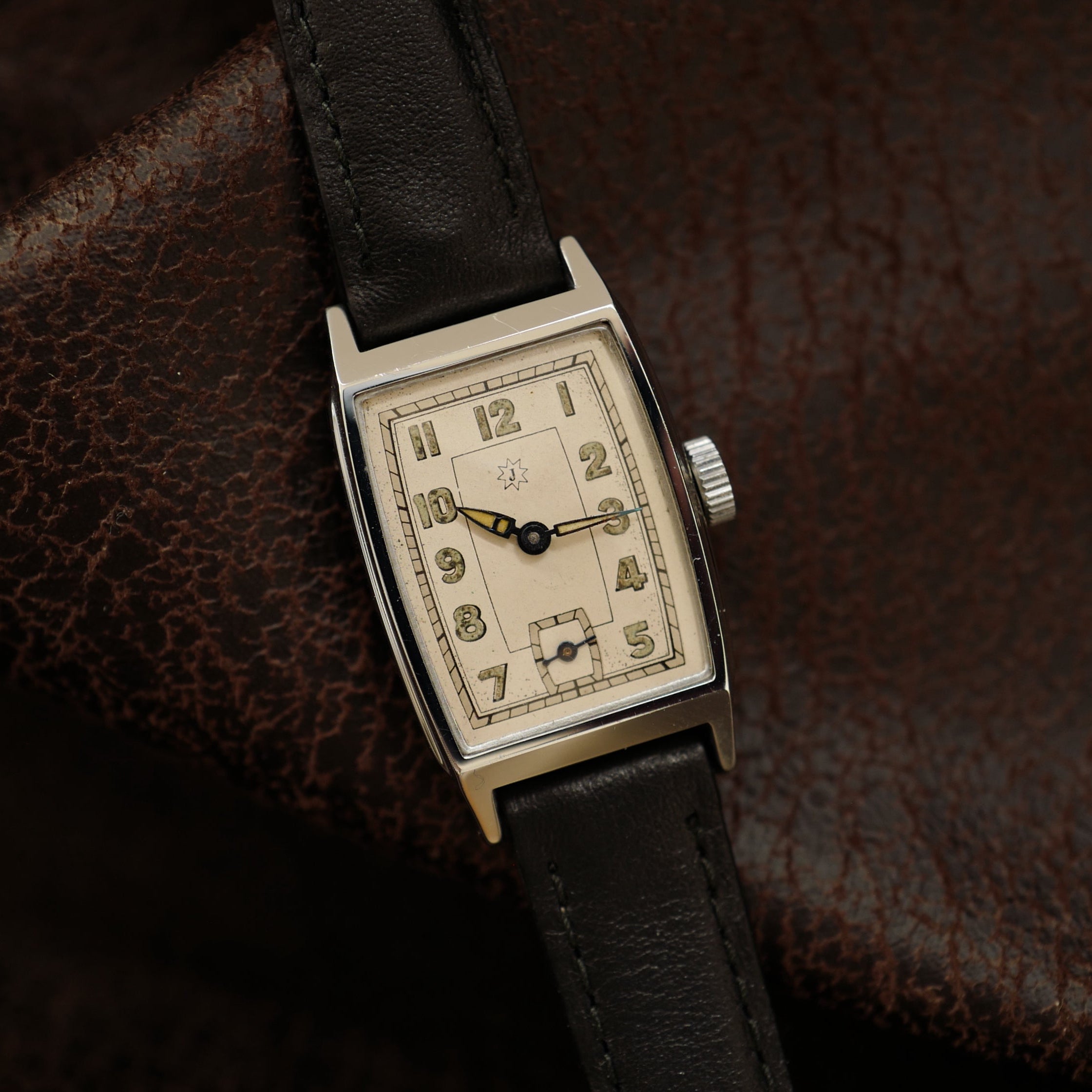Junghans Tank Tonneau Type - Art Deco German Military WWII N.O.S