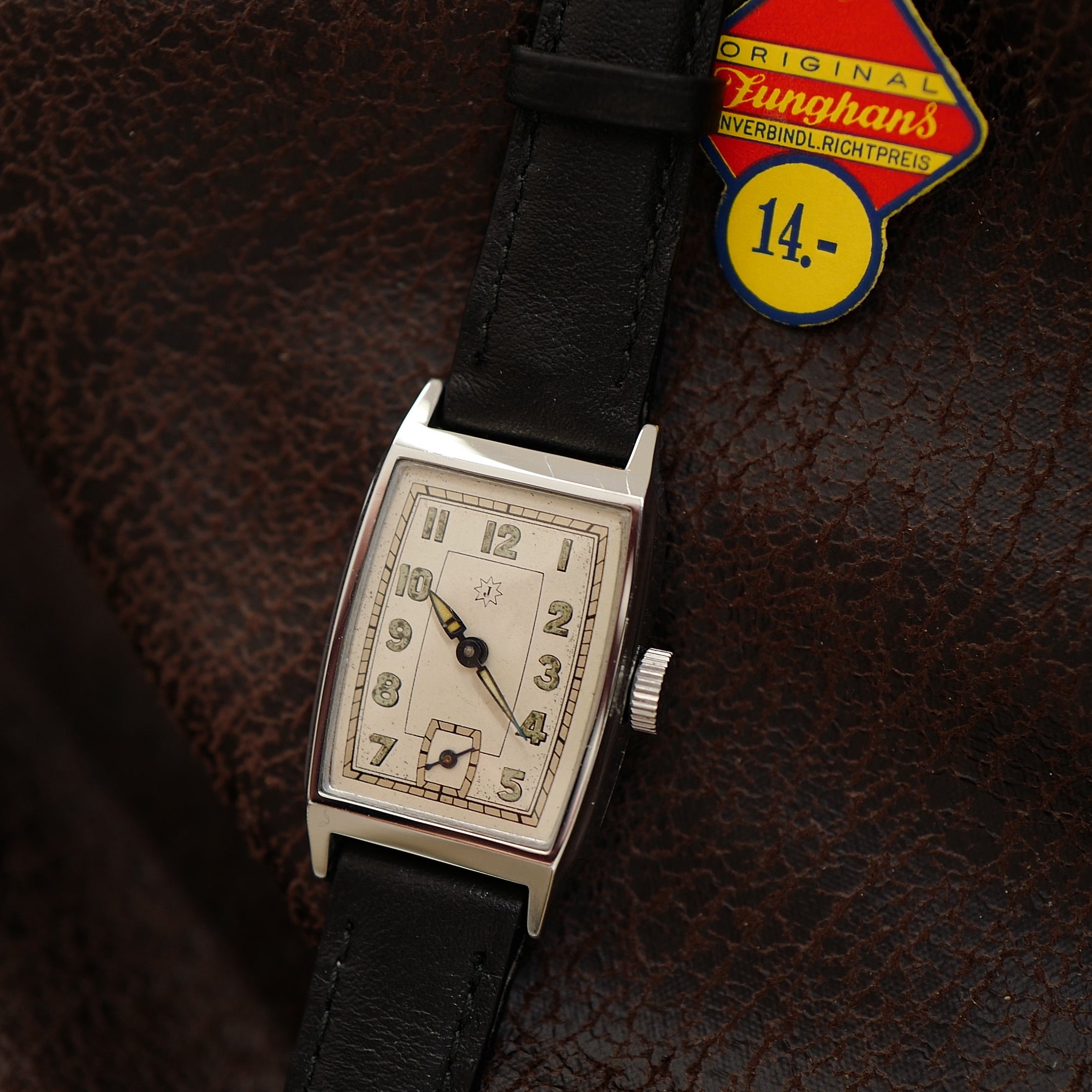 Junghans Tank Tonneau Type - Art Deco German Military WWII N.O.S