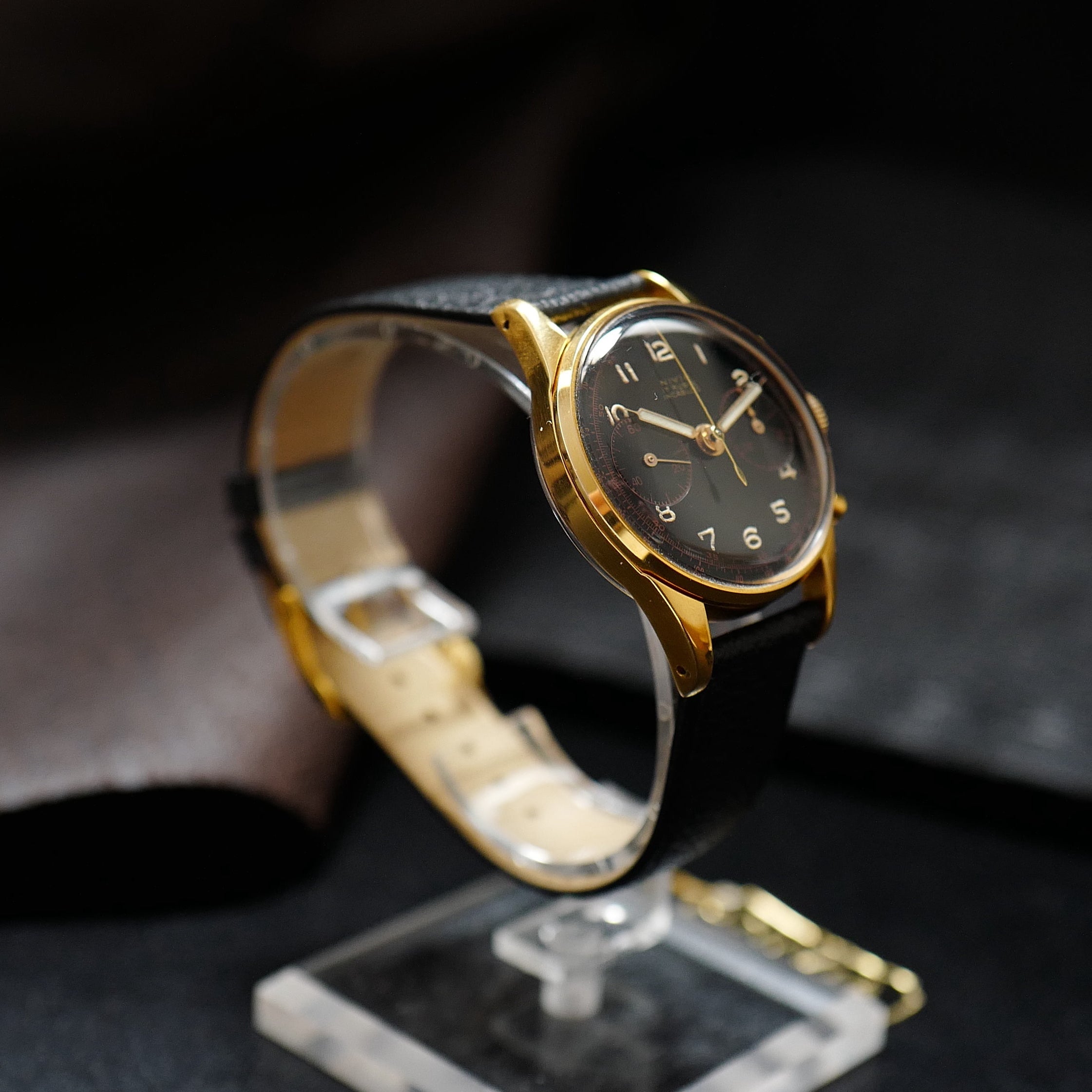 Nivia Chronograph Gold Plated - 1950's N.O.S