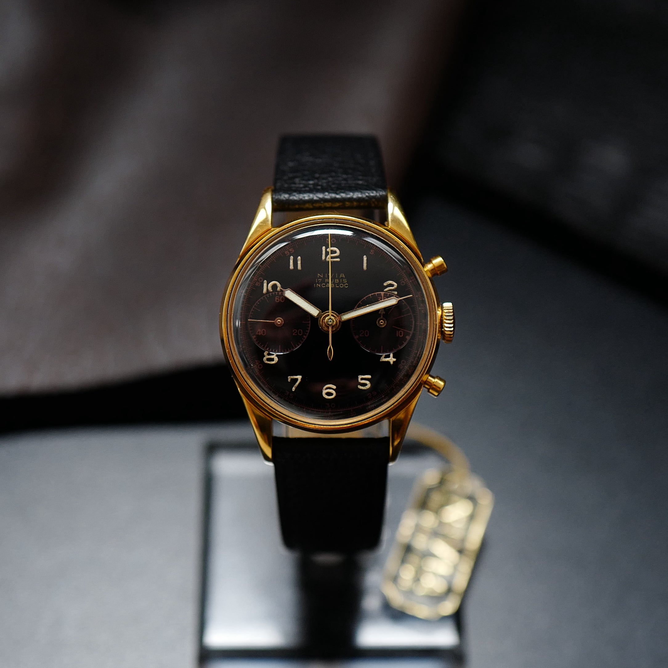 Nivia Chronograph Gold Plated - 1950's N.O.S