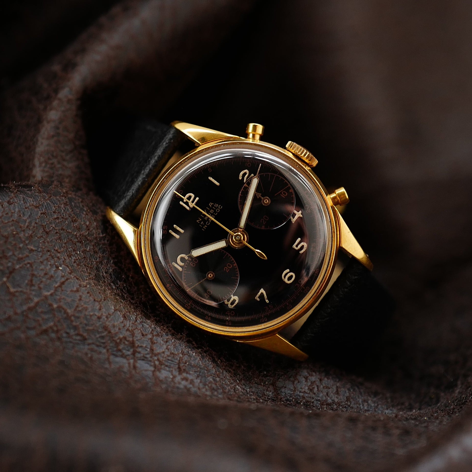 Nivia Chronograph Gold Plated - 1950's N.O.S