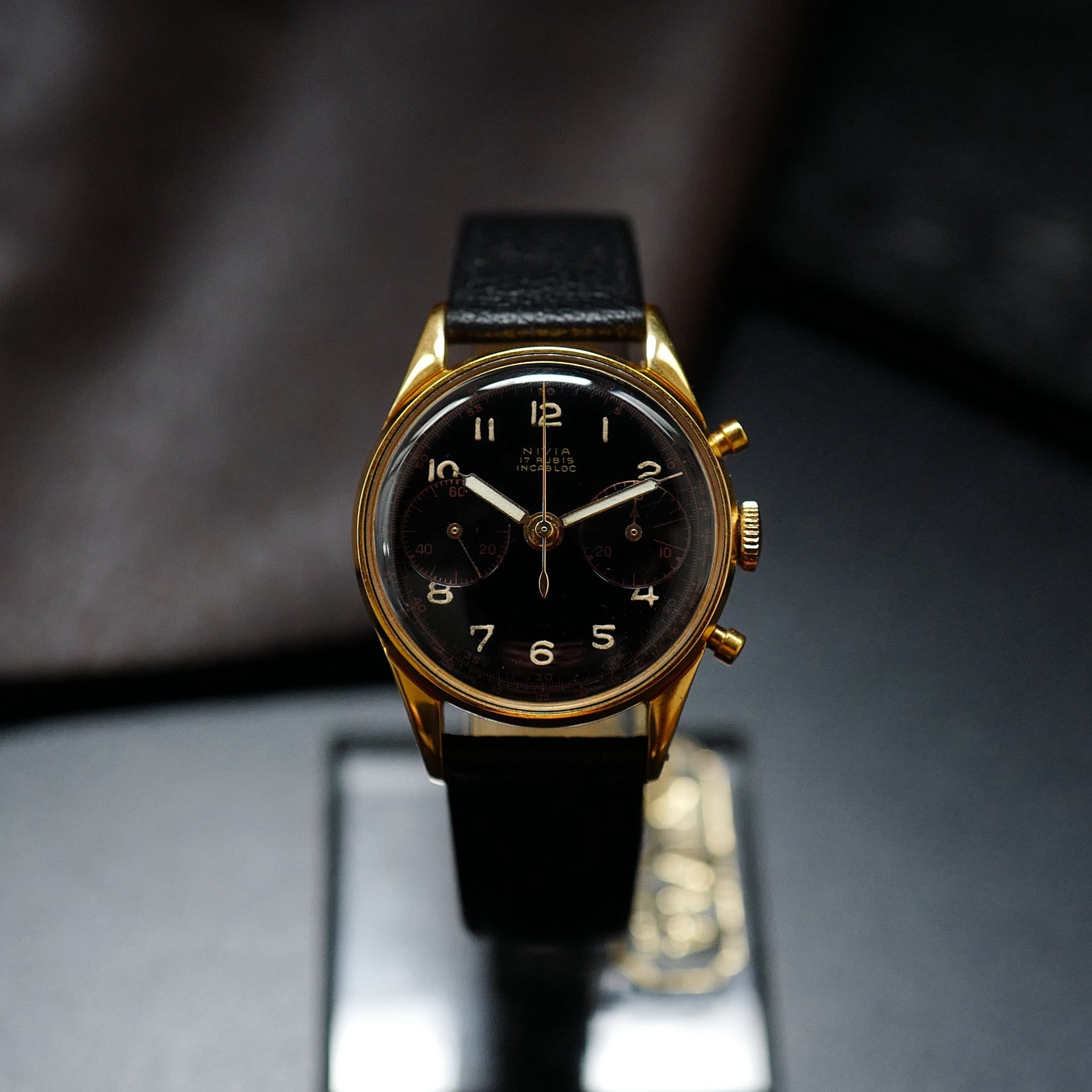 Nivia Chronograph Gold Plated - 1950's N.O.S