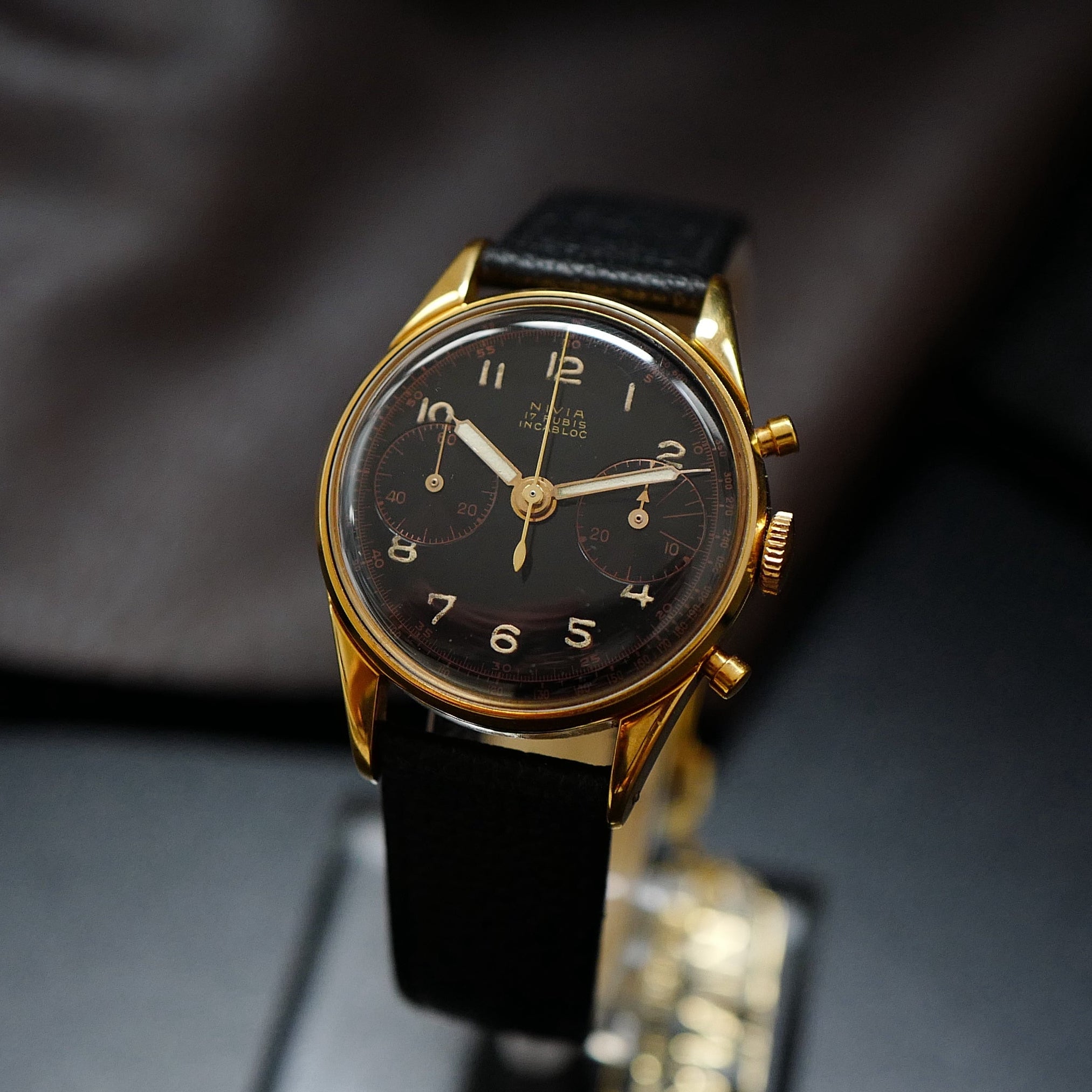 Nivia Chronograph Gold Plated - 1950's N.O.S