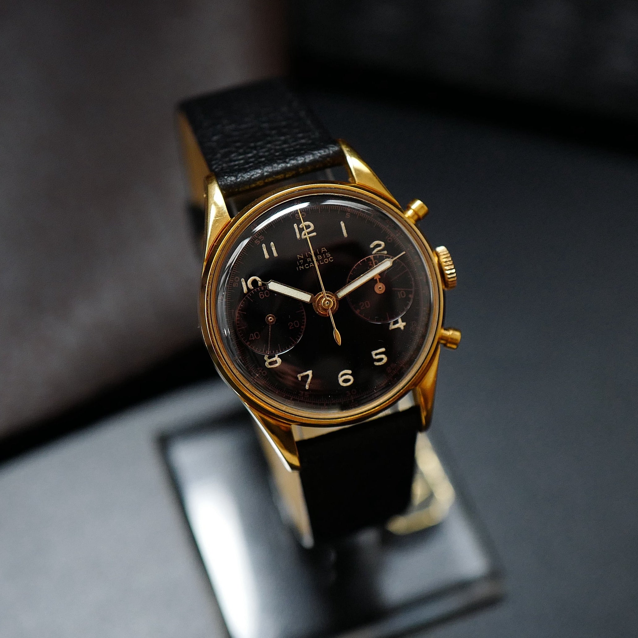 Nivia Chronograph Gold Plated - 1950's N.O.S