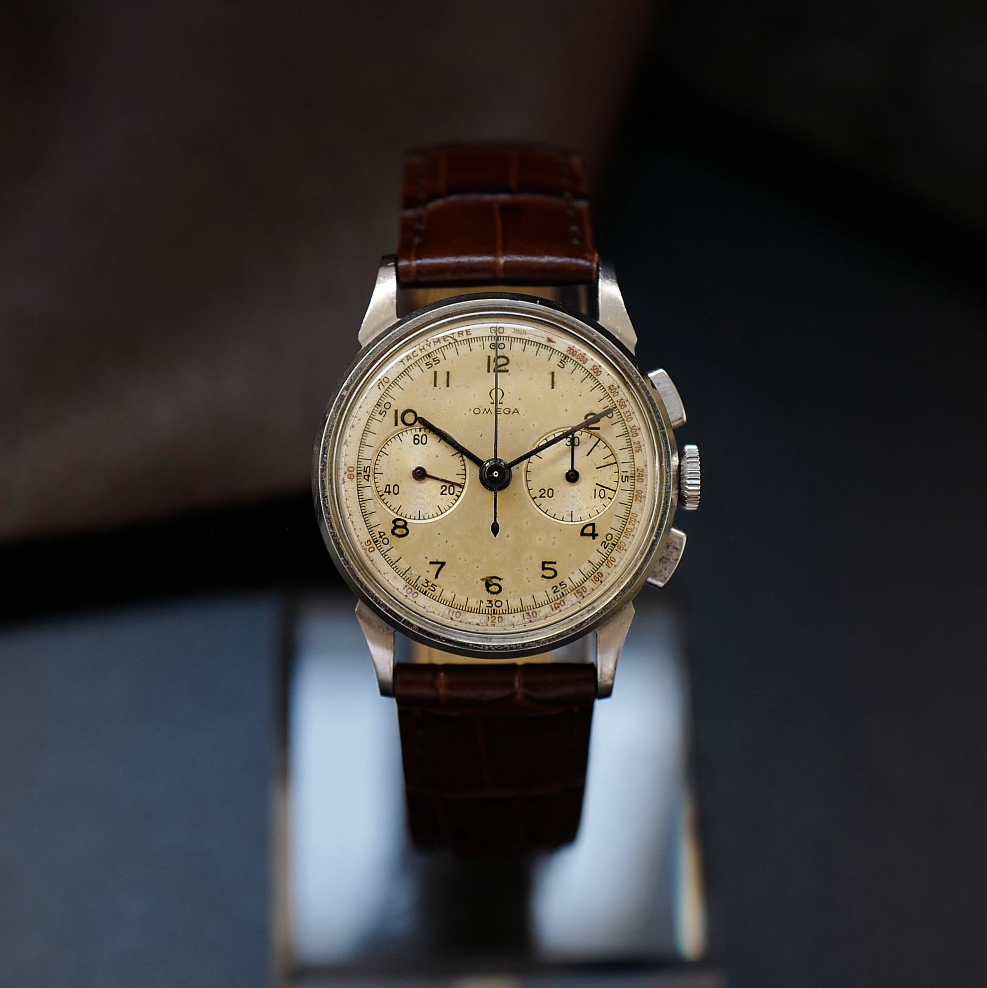Omega Chronograph Faceted Lugs 1940s - (2276-1) 27CHRO