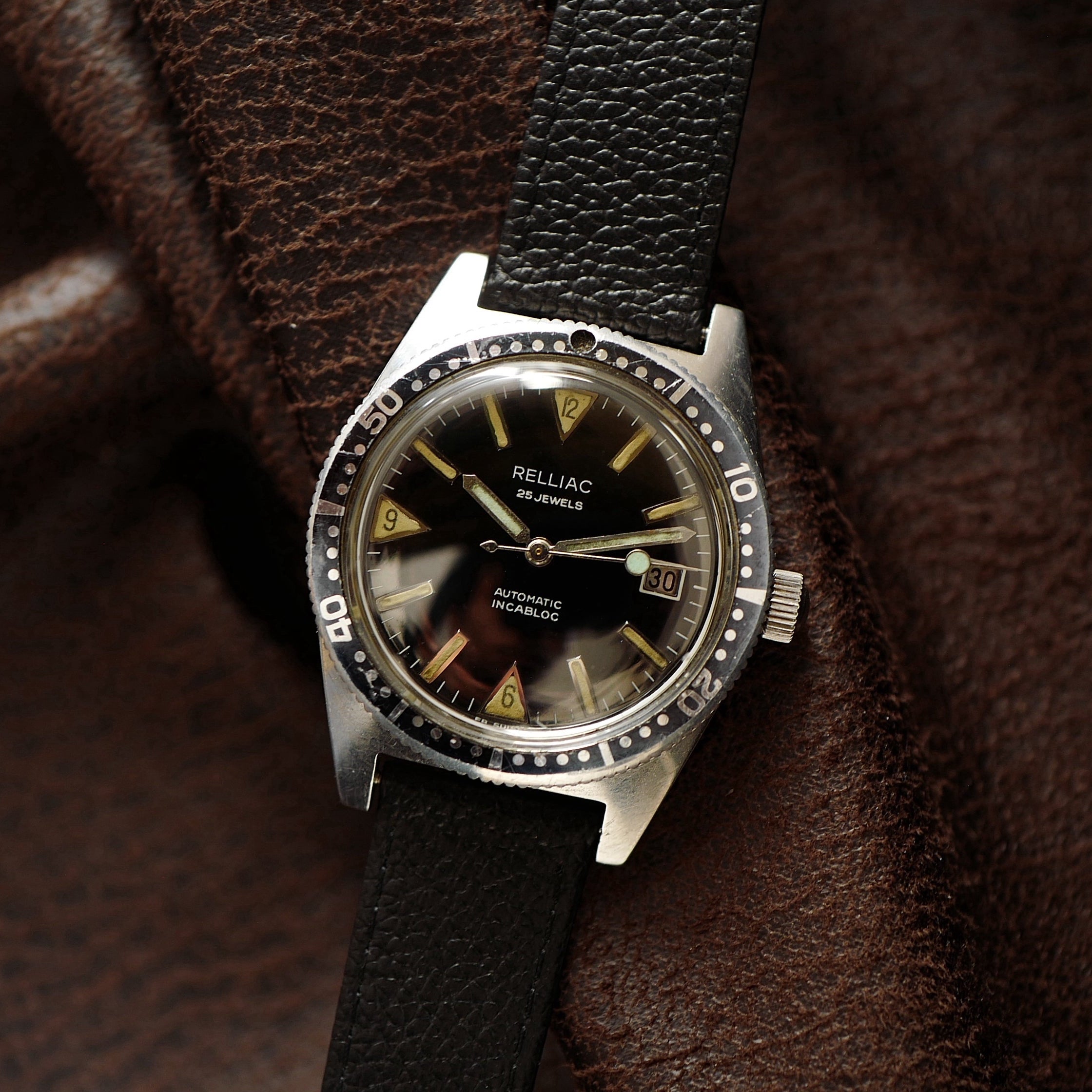 Relliac Skin Diver - Black Dial 1970's