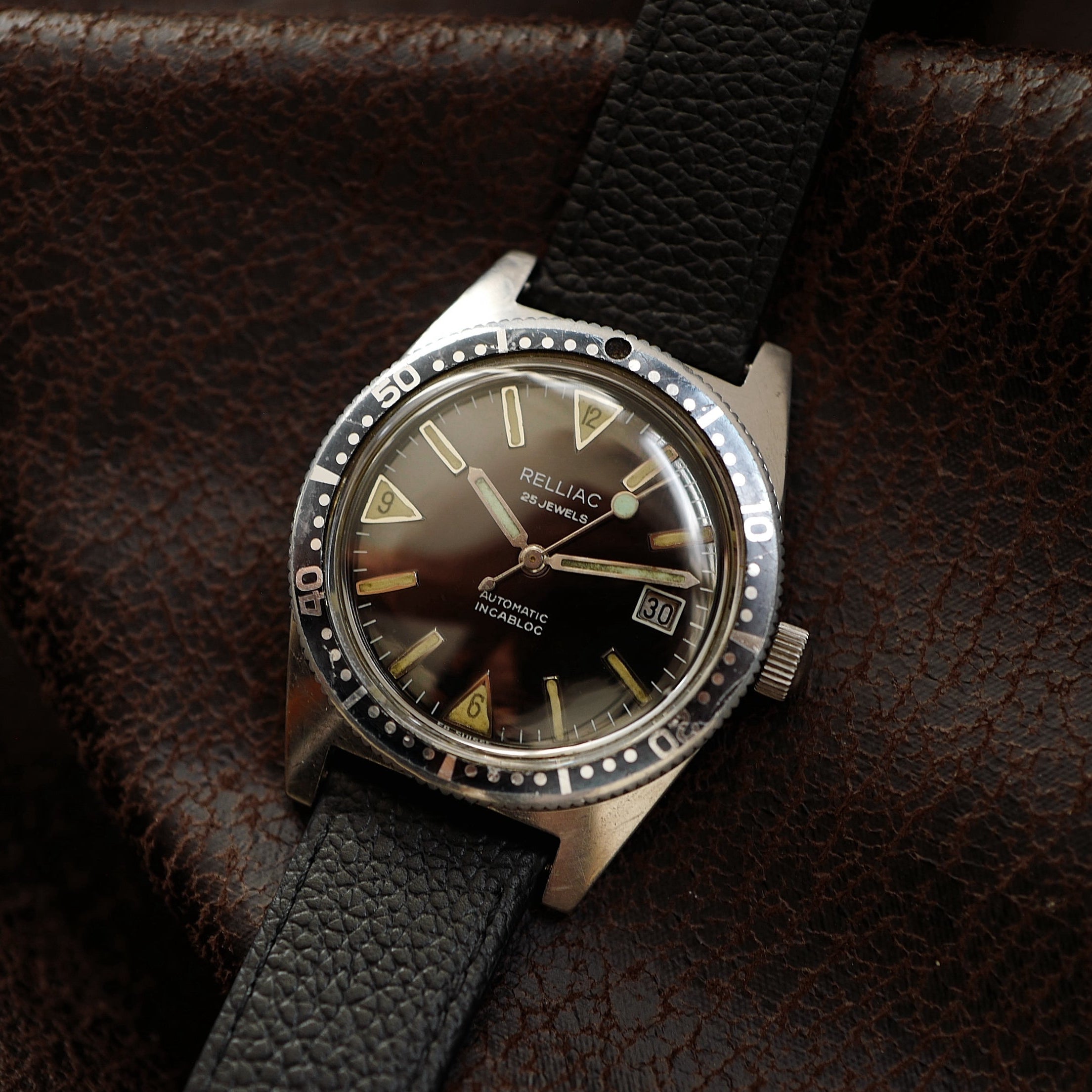 Relliac Skin Diver - Black Dial 1970's