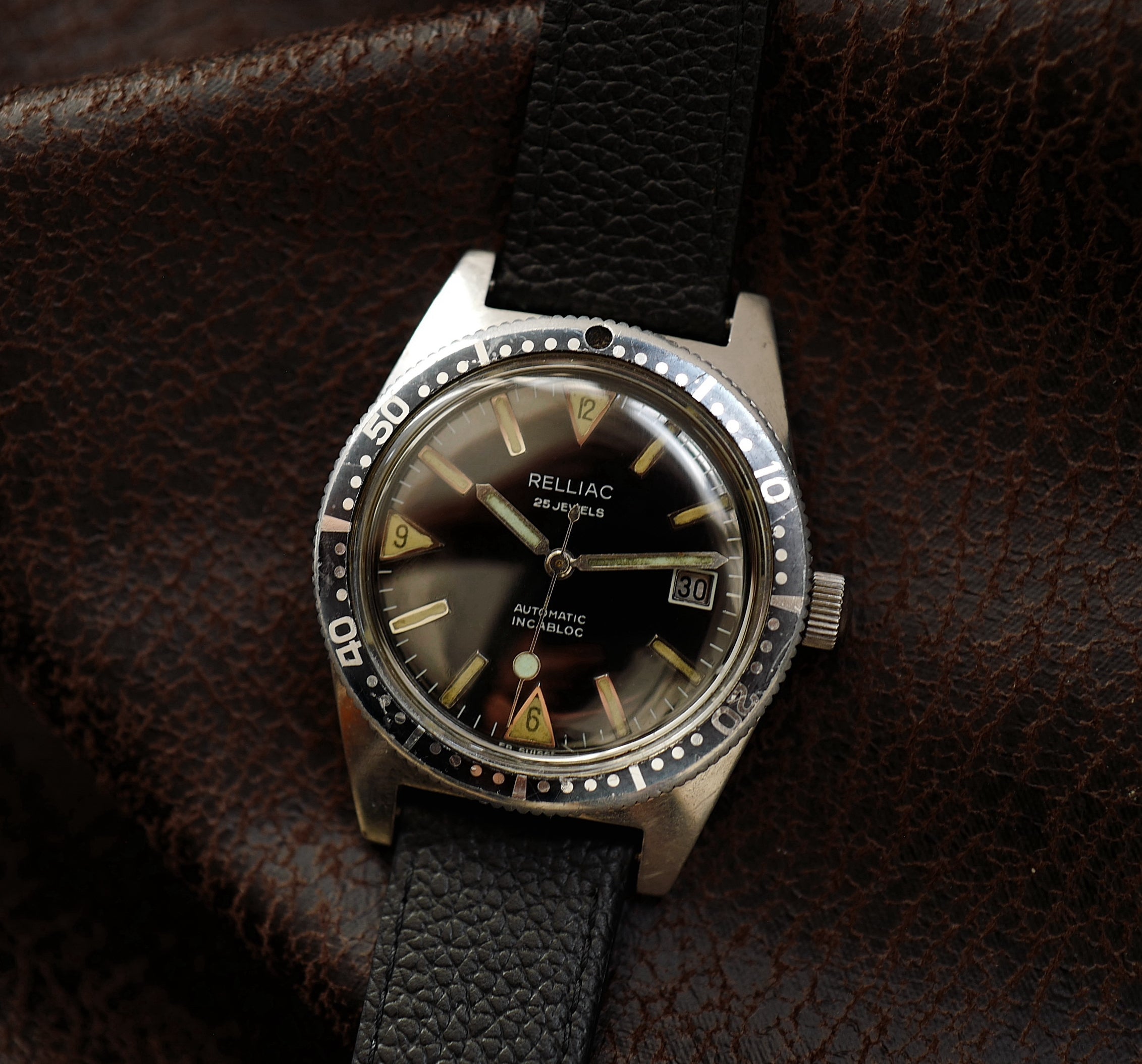 Relliac Skin Diver - Black Dial 1970's