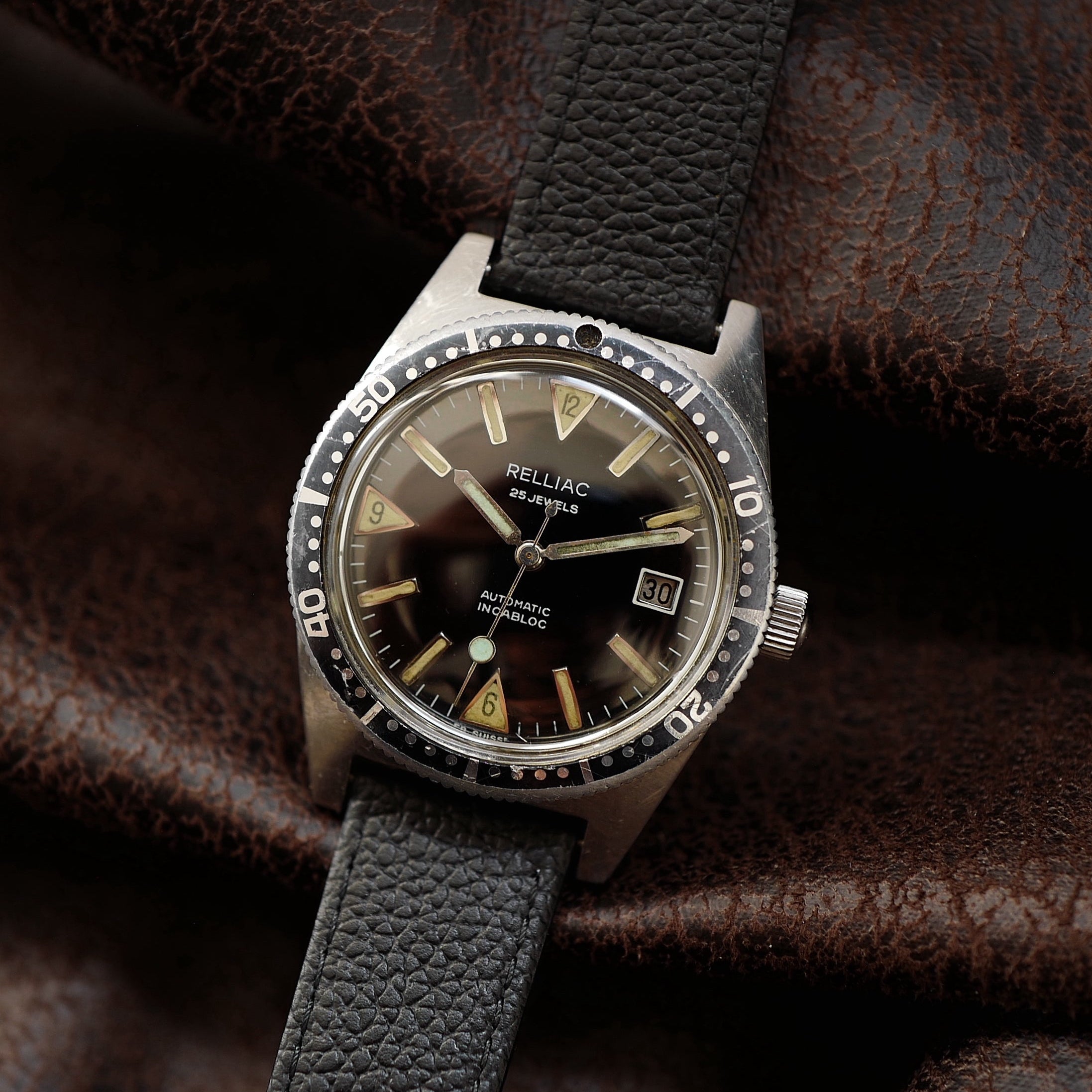 Relliac Skin Diver - Black Dial 1970's