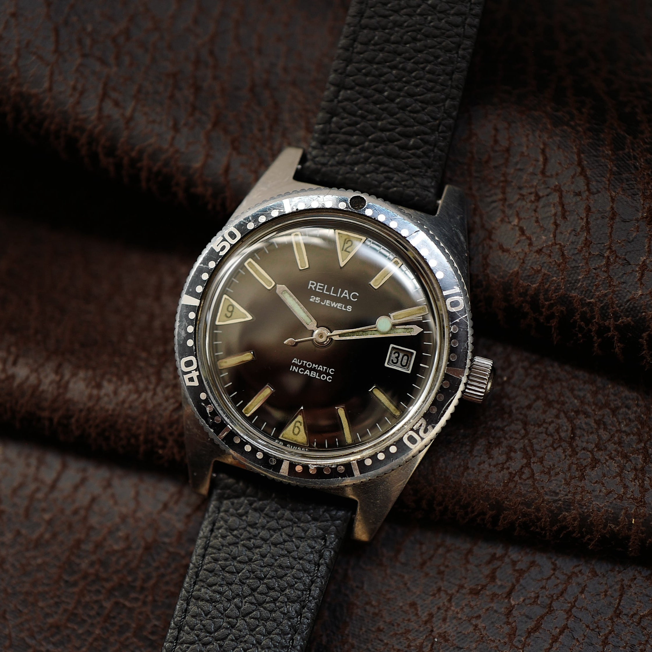 Relliac Skin Diver - Black Dial 1970's