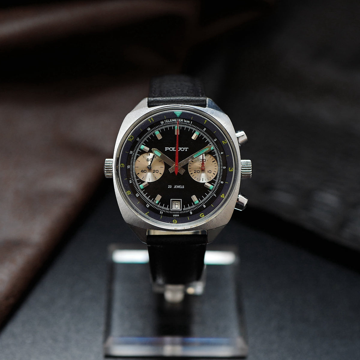 Poljot Chronograph 3133 - Black Dial USSR (Circa 1989-1991)