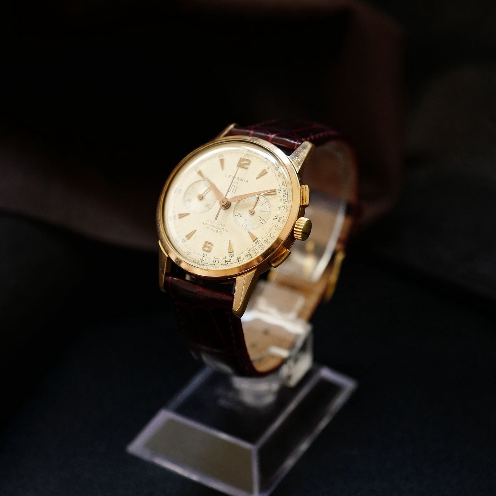 Lemania Uti 105 Chronograph Rose Gold Plated