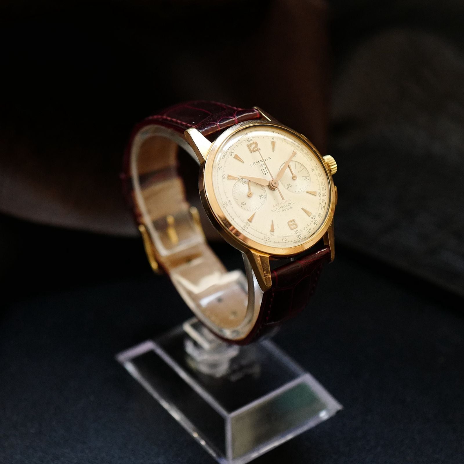 Lemania Uti 105 Chronograph Rose Gold Plated