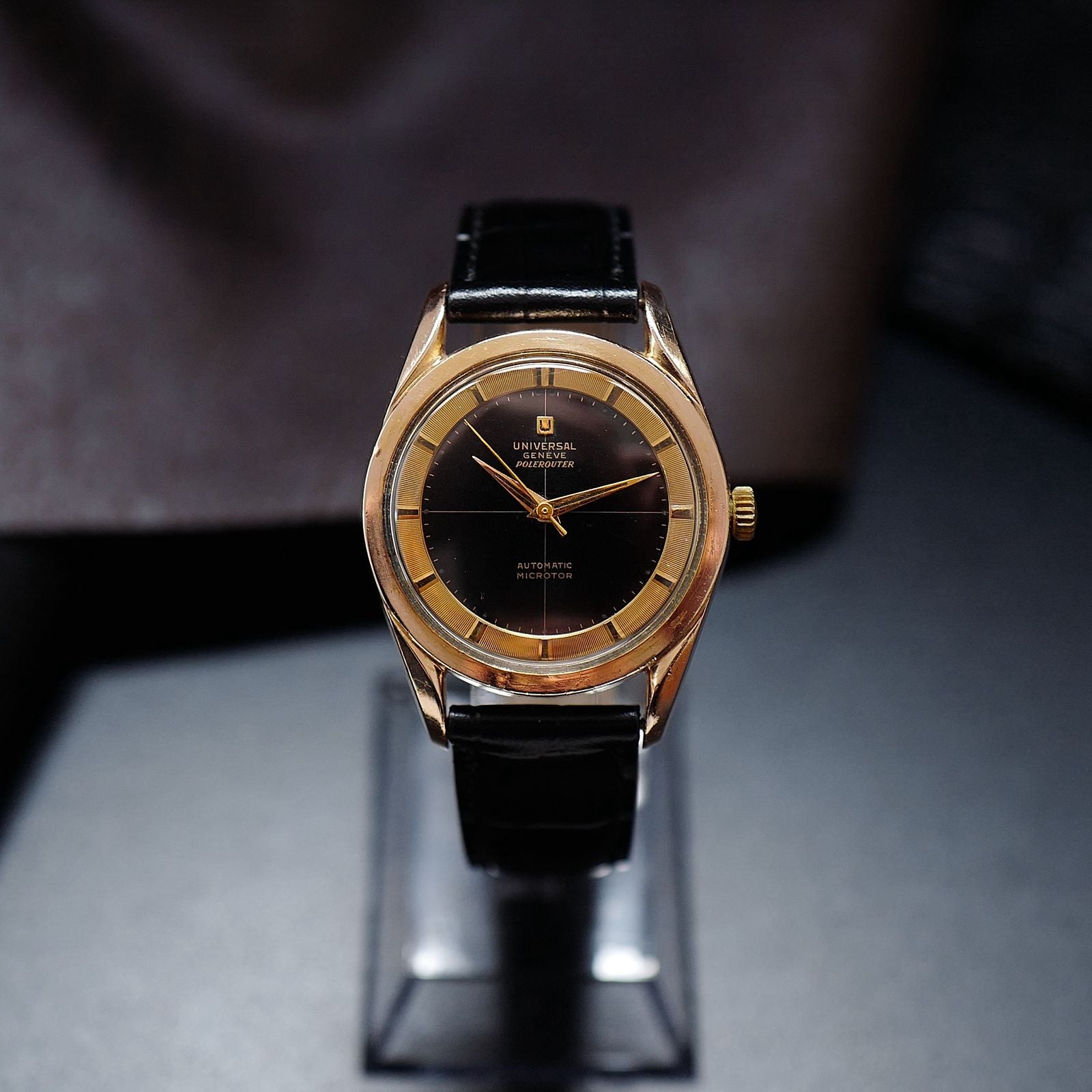 Universal Genève Polerouter Gold Black Dial