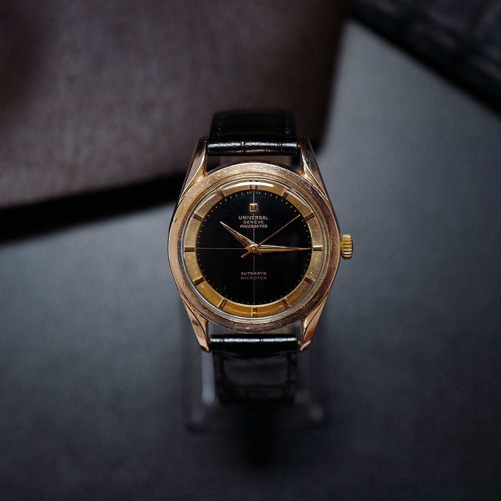Universal Genève Polerouter Gold Black Dial