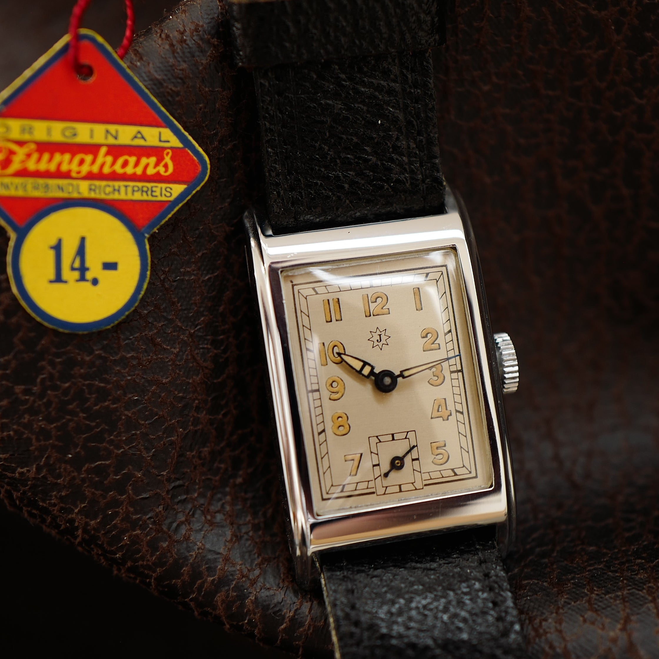 Junghans Tank Art Deco German Military WWII N.O.S