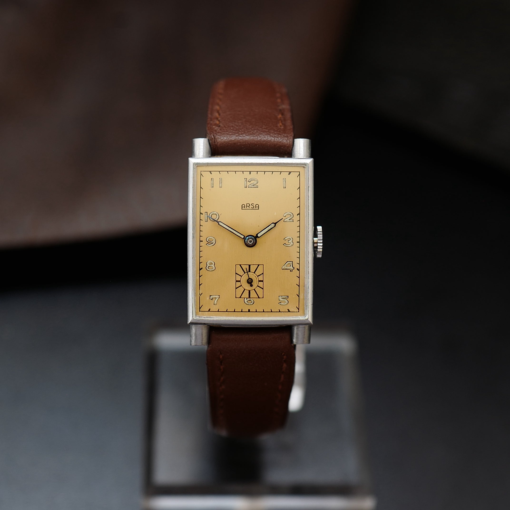 Arsa Type Tank Art Deco Small Second - Mustard Dial N.O.S (Auguste Reymond)