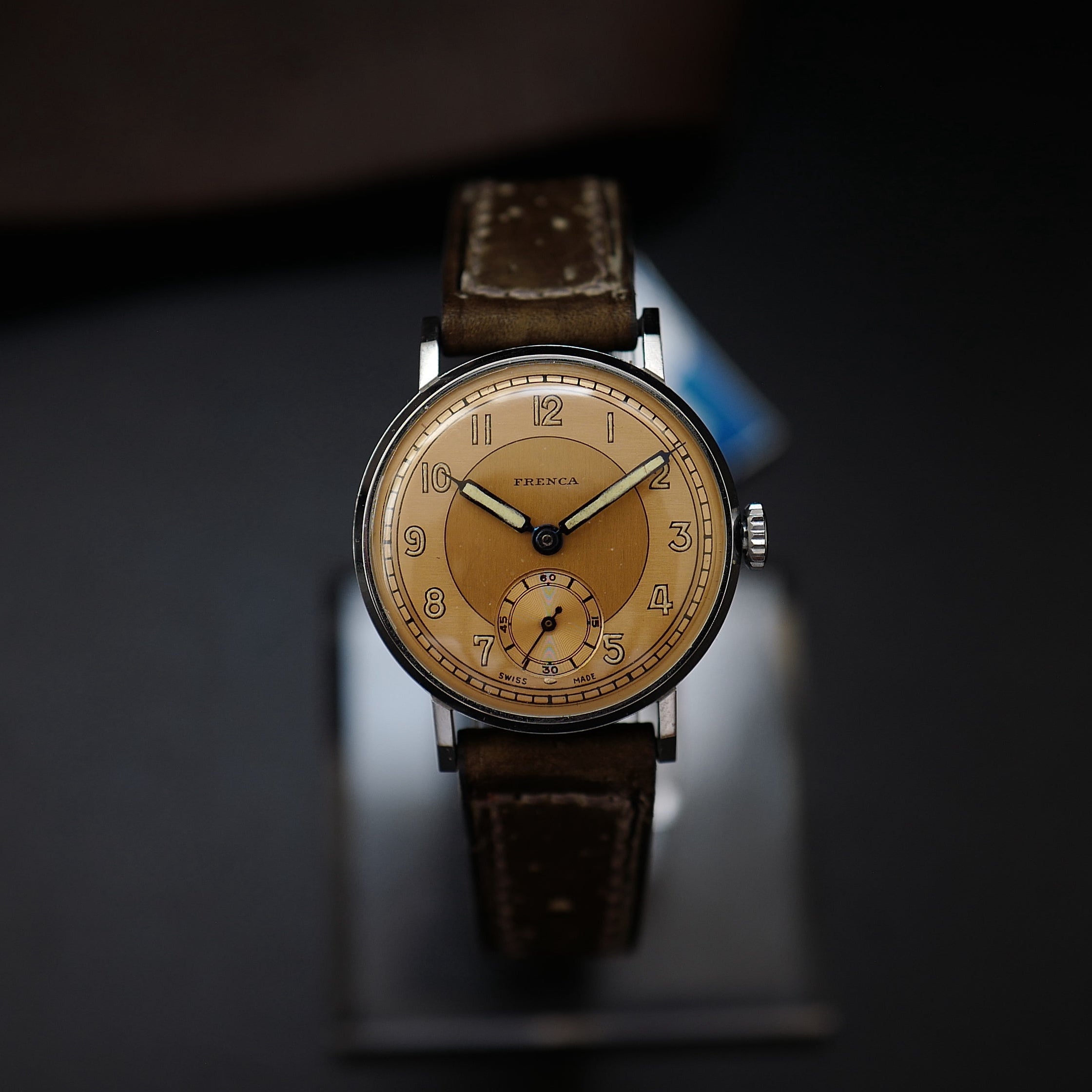 Frenca Type Calatrava Two Tone Bronze Dial - WWII Buser Frères N.O.S