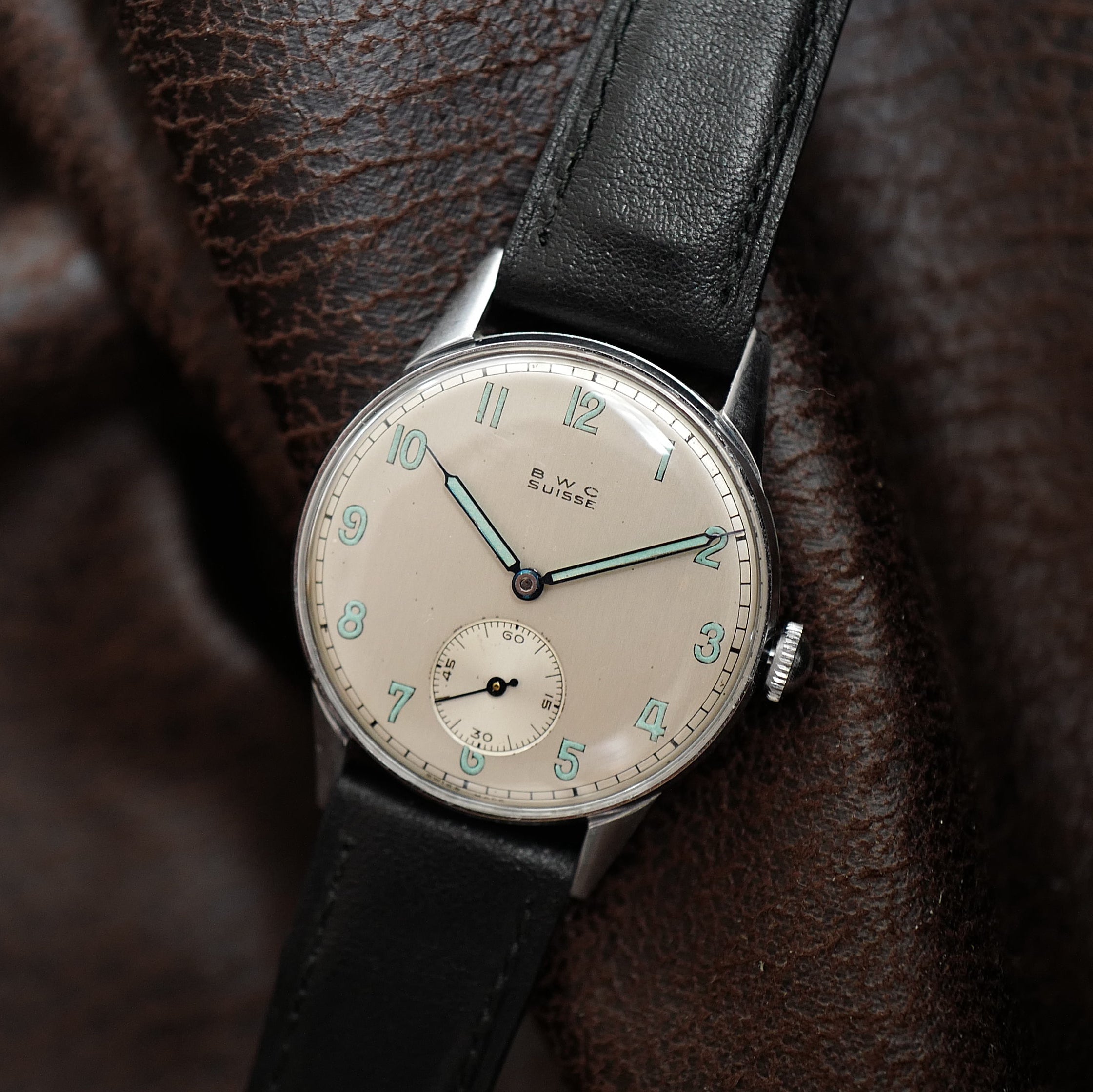 B.W.C Type Calatrava - Buttes Watch Cie - Silver Dial 1930’s  N.O.S