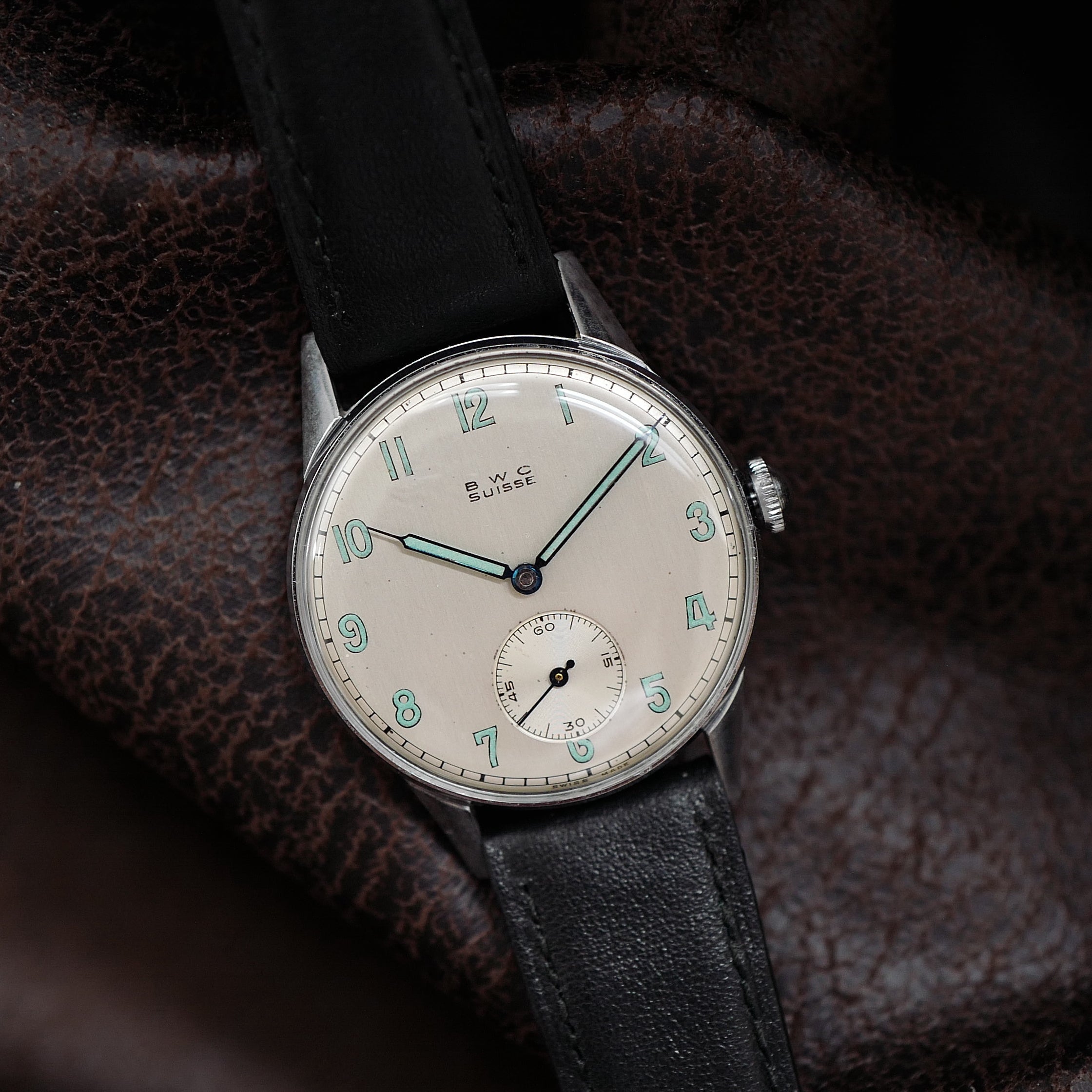 B.W.C Type Calatrava - Buttes Watch Cie - Silver Dial 1930’s  N.O.S