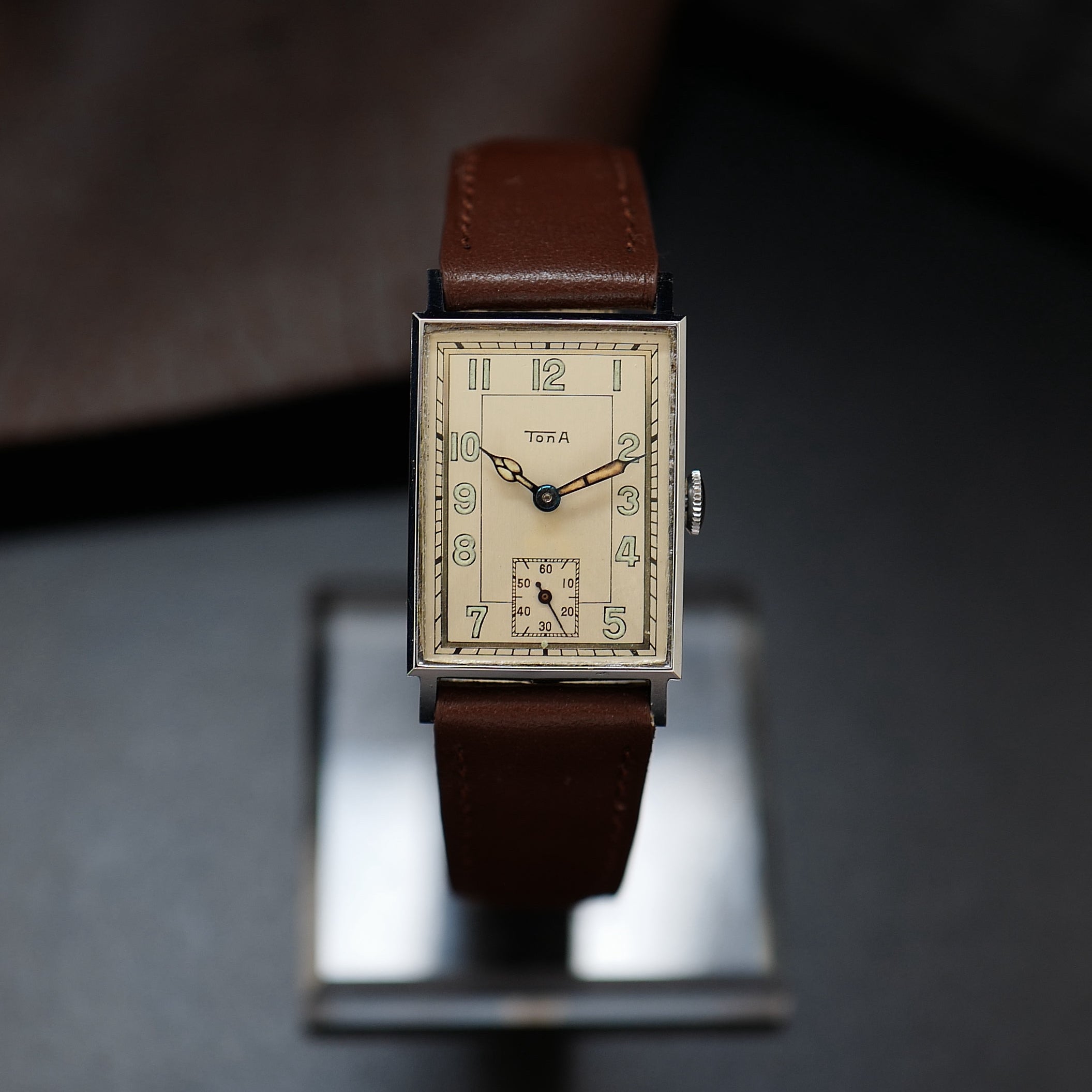 Tona Tank Cream Dial Small Second - 1950's N.O.S