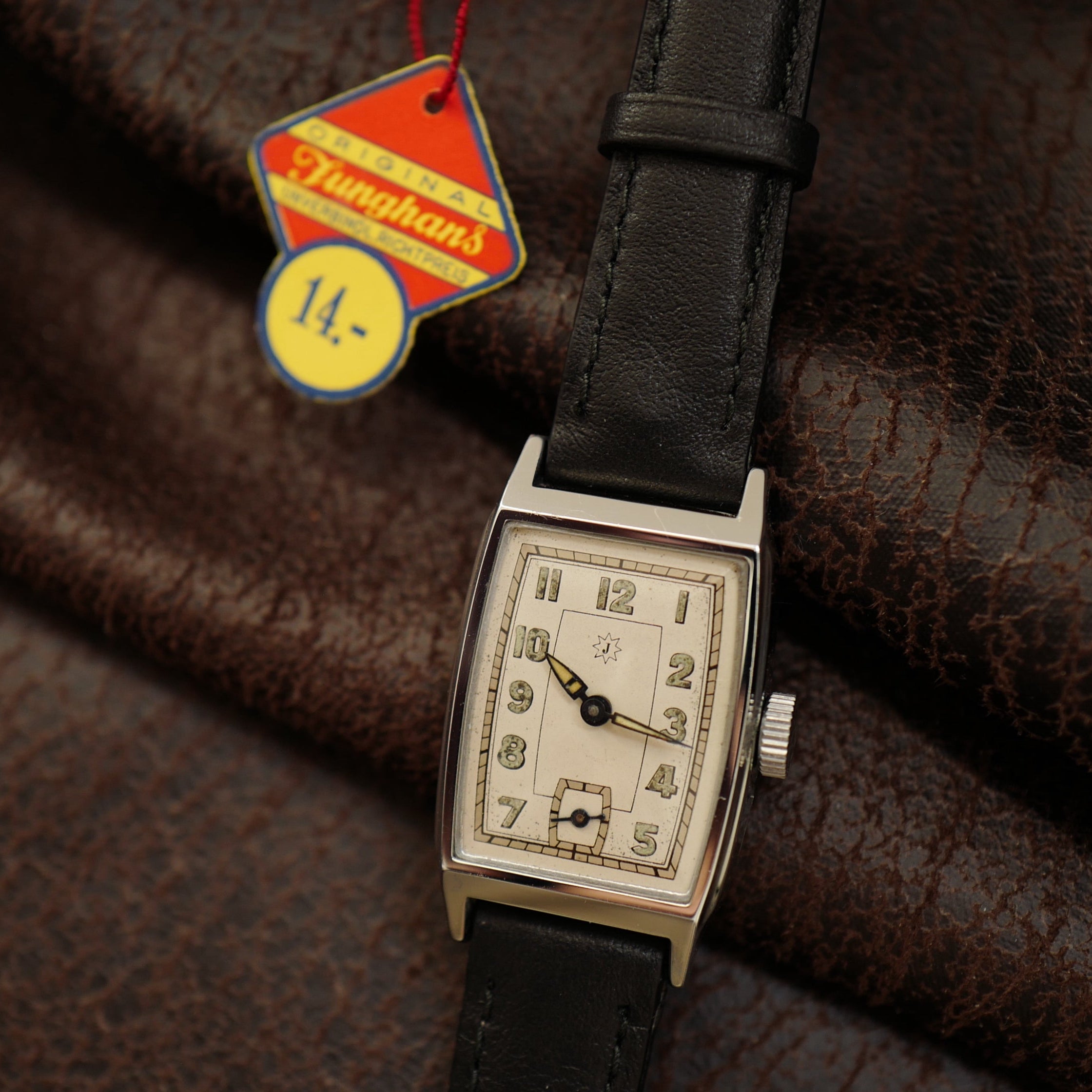Junghans Tank Tonneau Type - Art Deco German Military WWII N.O.S