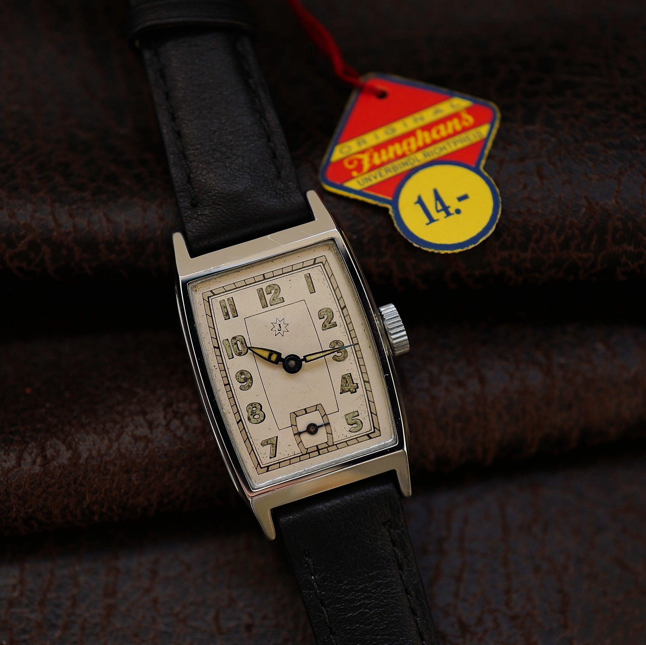 Junghans Type Tank Tonneau - Art Deco German Military WWII N.O.S