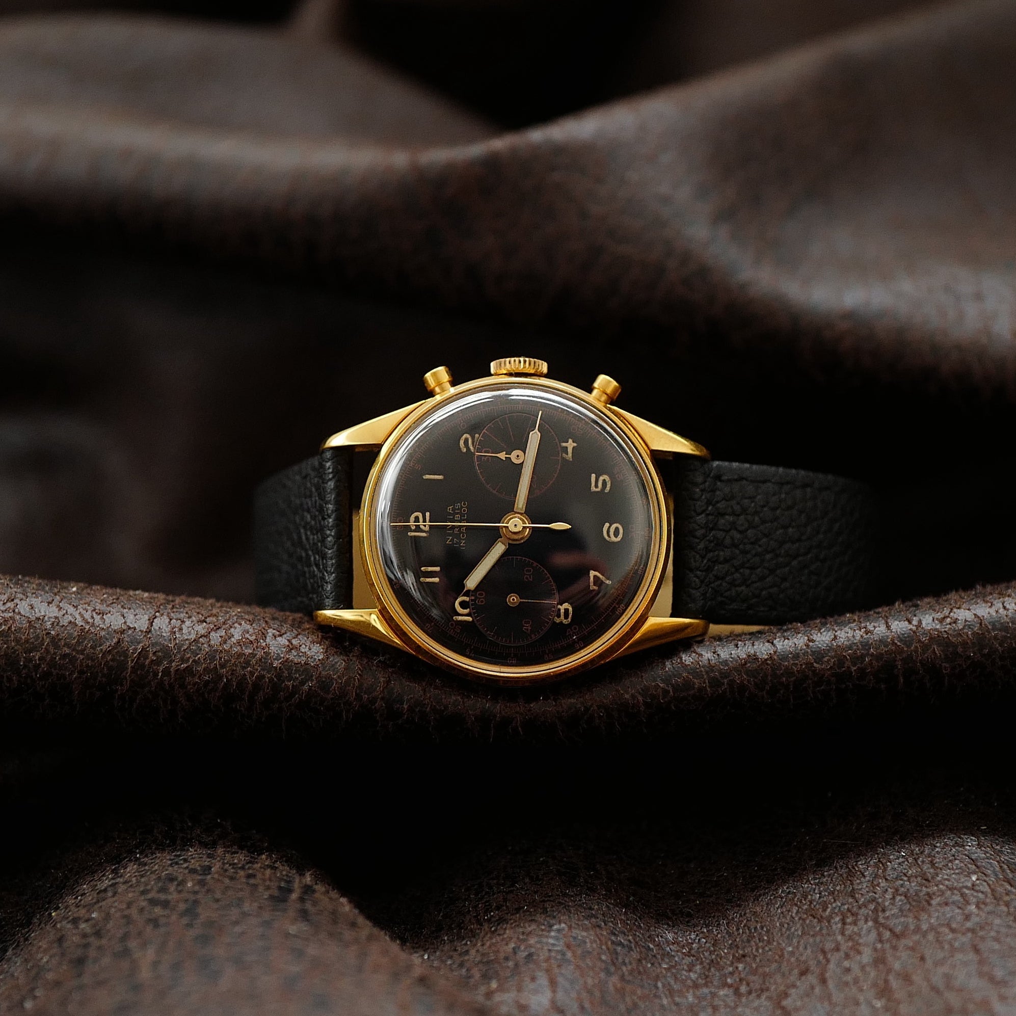Nivia Chronograph Gold Plated - 1950's N.O.S