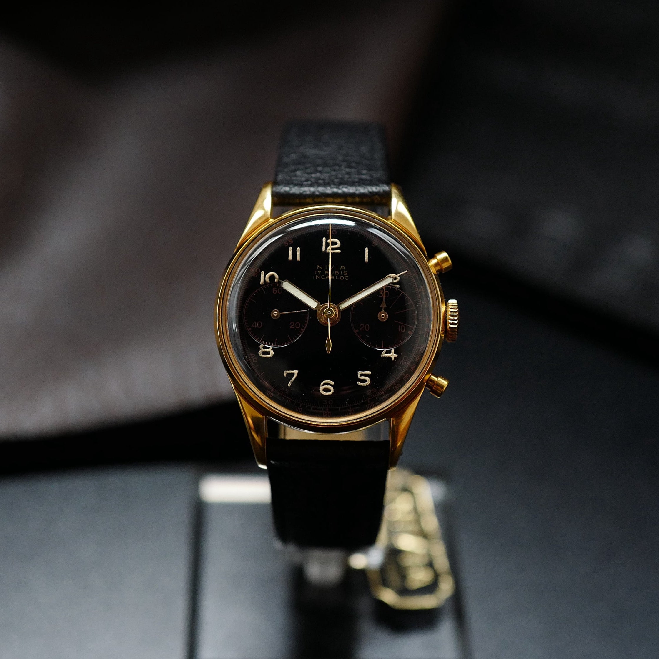 Nivia Chronograph Gold Plated - 1950's N.O.S