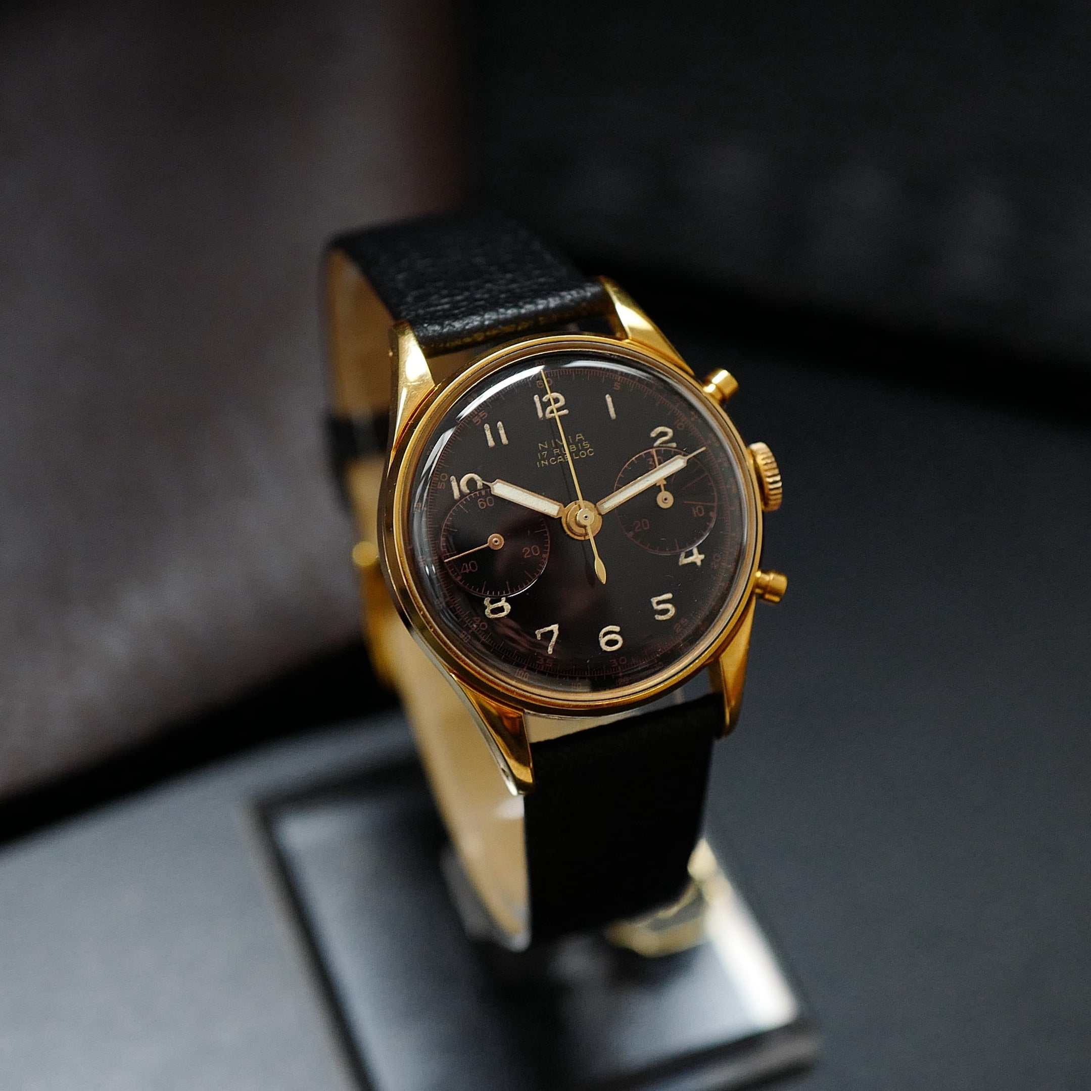 Nivia Chronograph Gold Plated - 1950's N.O.S