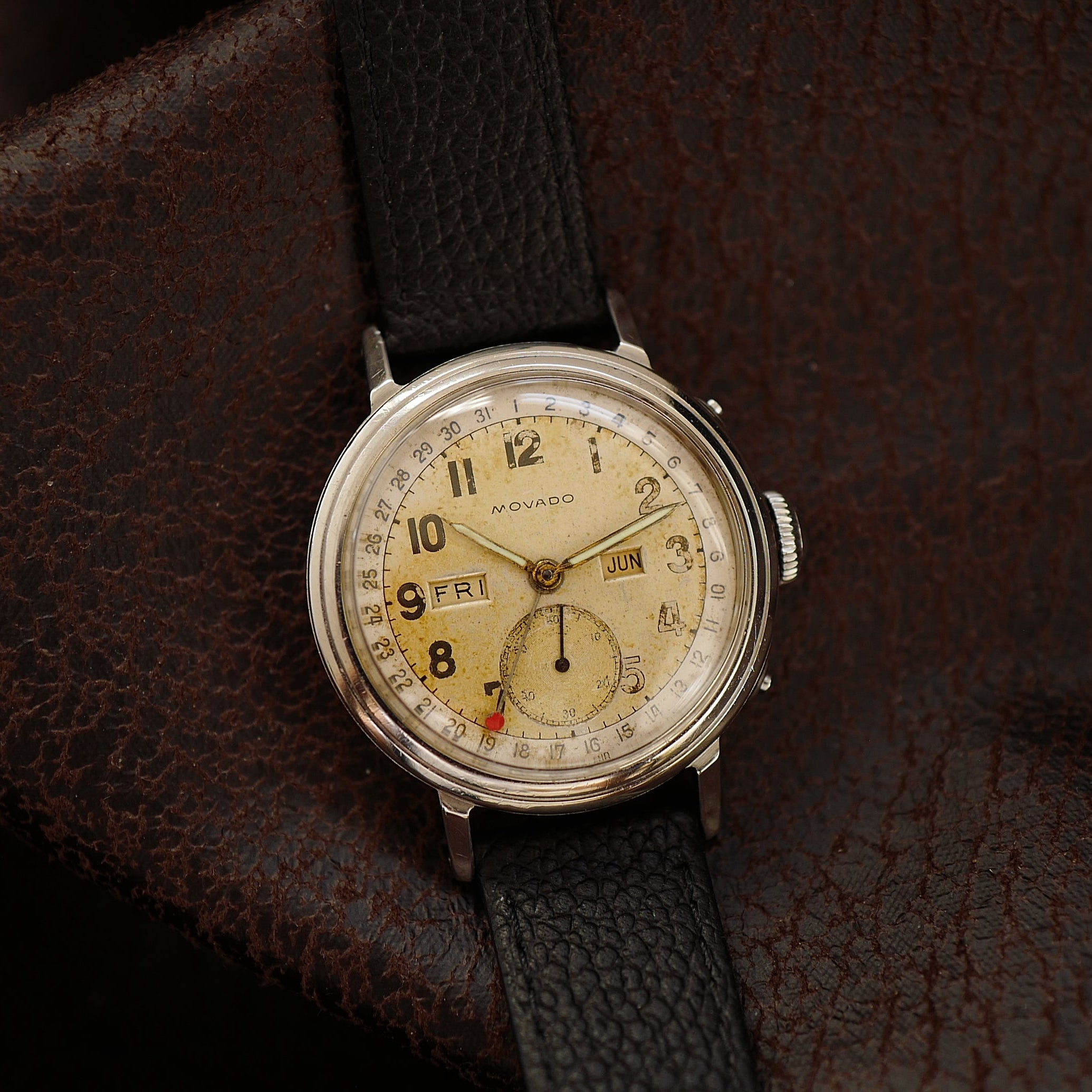Movado Calendograf two tone one of one watch, montre vintage 