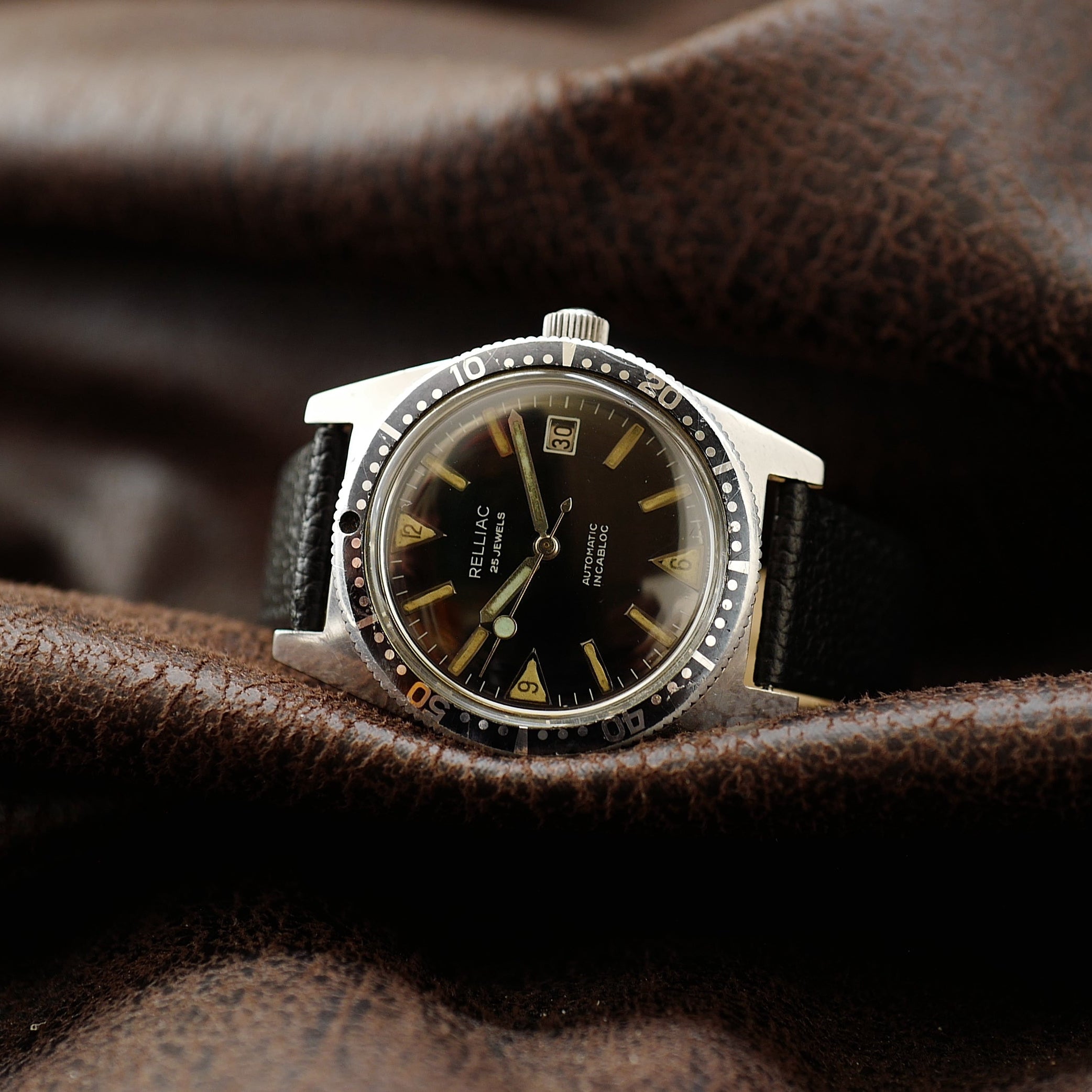 Relliac Skin Diver - Black Dial 1970's
