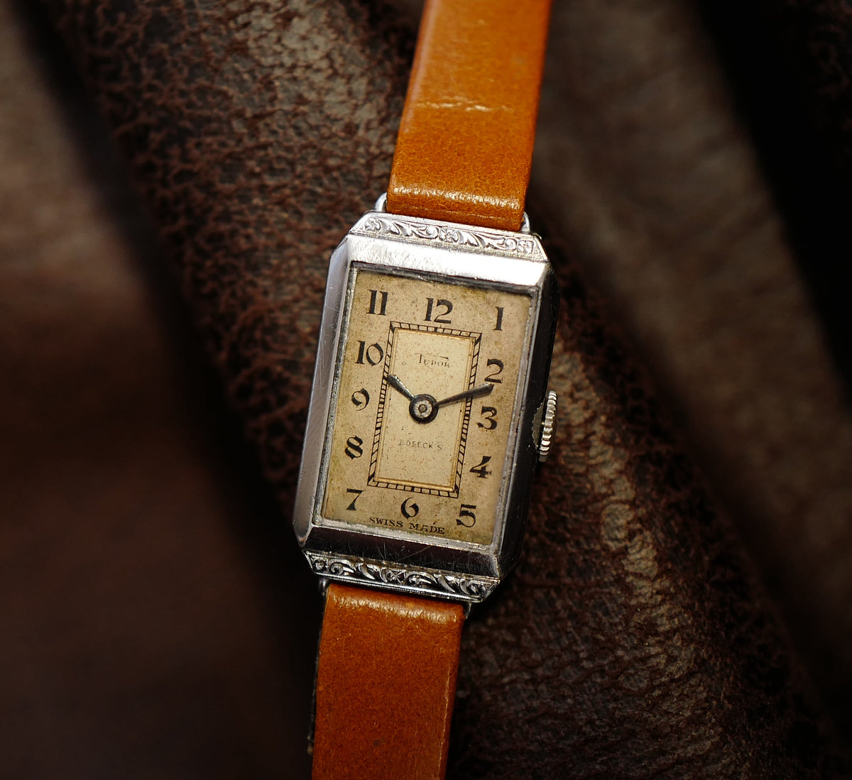 Tudor Tank Art Deco - Rolex Case Snowite 1930's (Co-branded J.Boseck & Co).